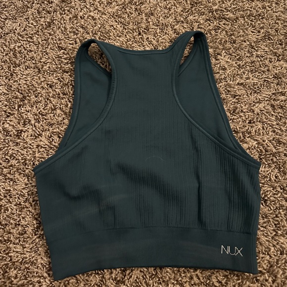 🚨LAST CHANCE: Nux teal high neck ribbed crop top. Size XS/S - Picture 2 of 3